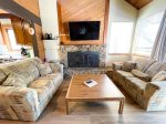 Mammoth Condo Rental Arrowhead 4: Living room has two couches and a large flat screen TV